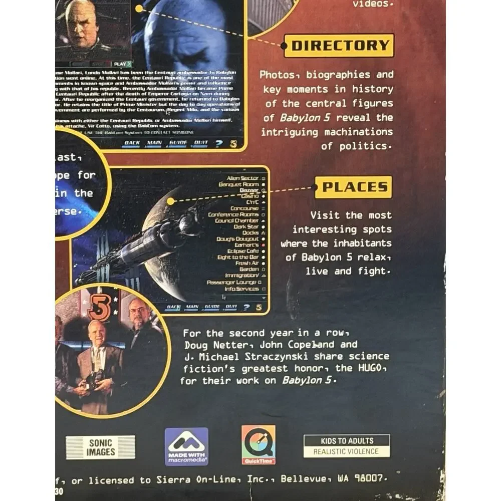 Official Guide to Babylon 5 for PC Win 95 and MAC CD BOXED